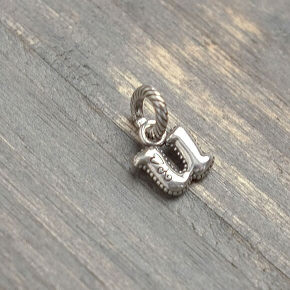 Brighton ABC Letter "U" Dangle Charm Silver Plated Cursive Monogram Alphabet - Picture 4 of 4